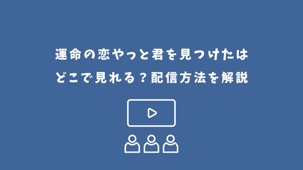 運命の恋やっと君を見つけた どこで見れる