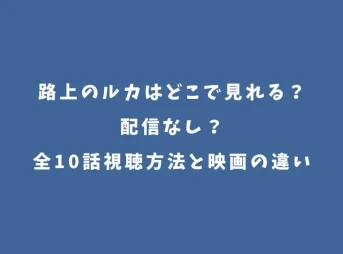 路上のルカはどこで見れる？配信なし？全10話視聴方法と映画の違い