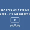 正体 ドラマ どこで見れる